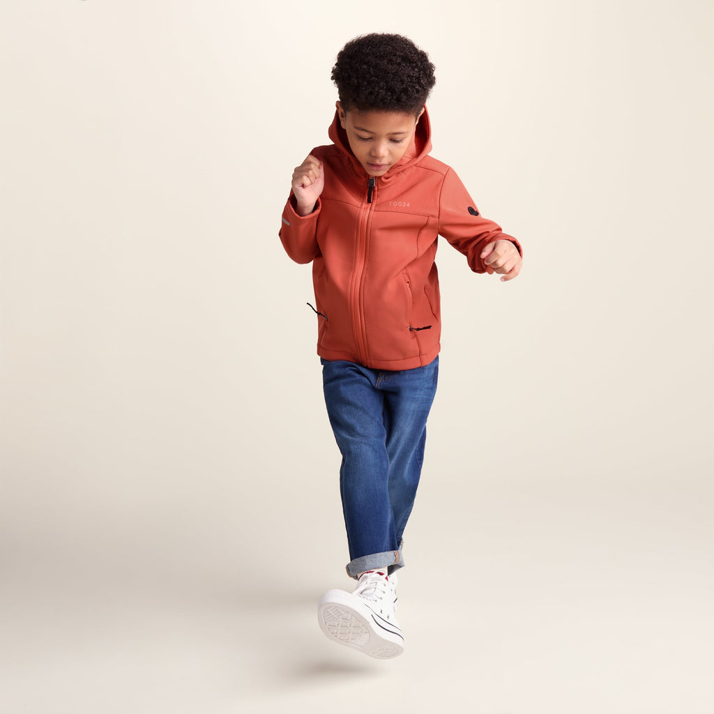 Koroma Kids Softshell Hooded Jacket - Canyon Orange - Image 7