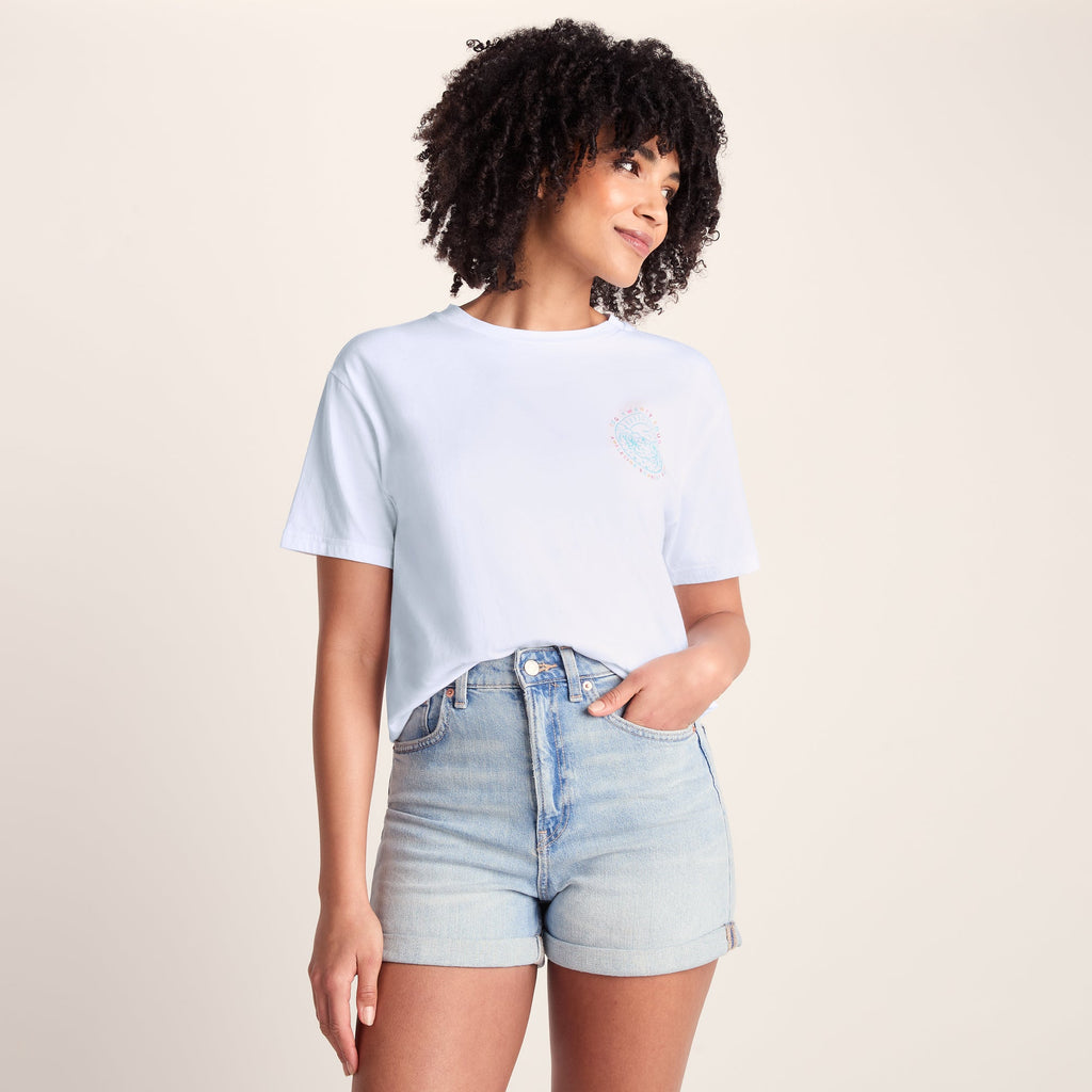 Lakeside Womens 100% Cotton Supersoft Relaxed Fit T-Shirt - Optic White