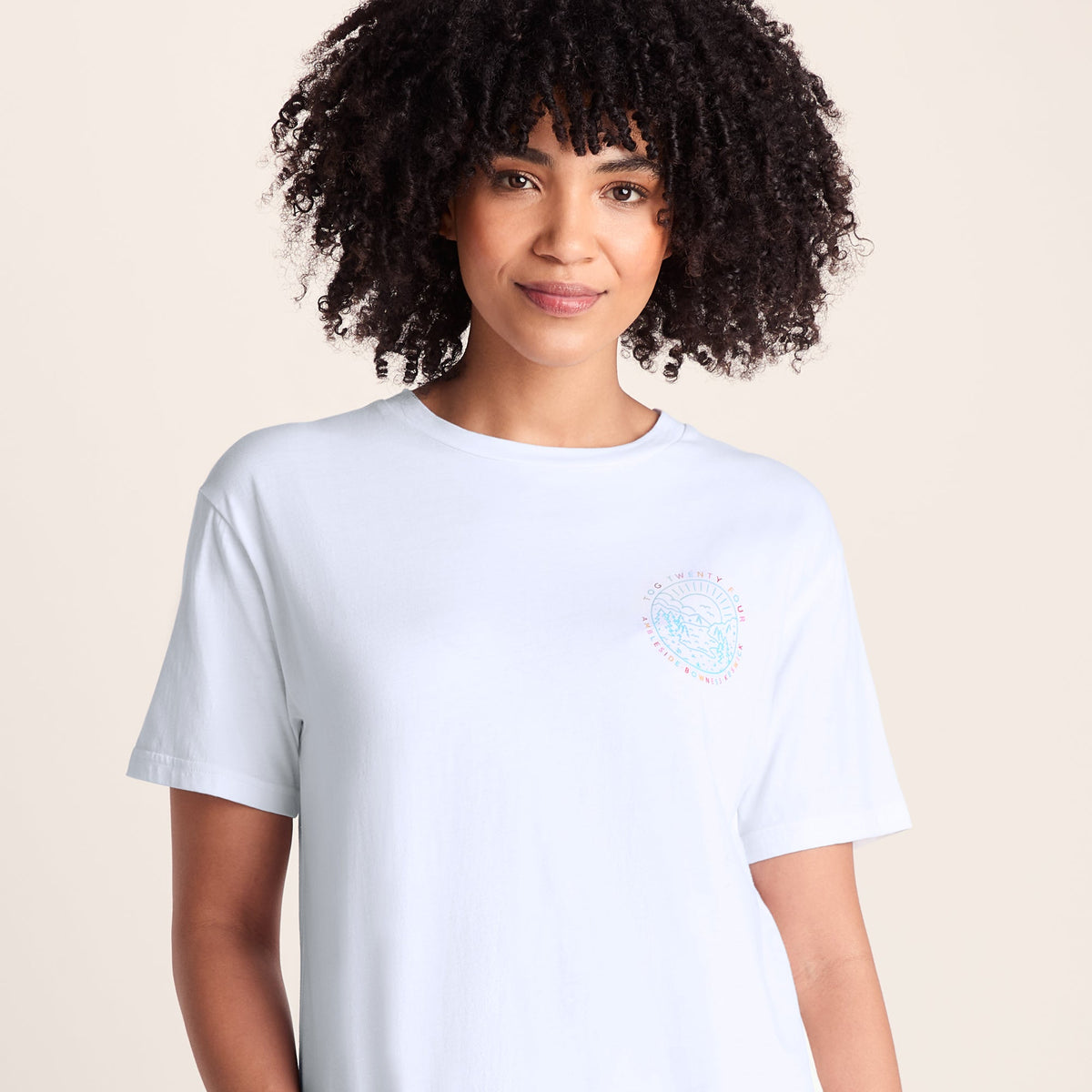 Lakeside Womens 100% Cotton Supersoft Relaxed Fit T-Shirt - Optic White - Image 4