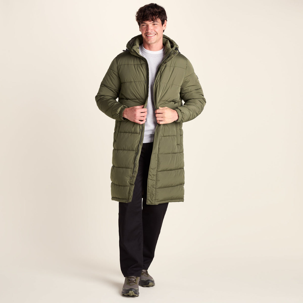 Langrick Mens Long Insulated Jacket - Khaki - Image 3