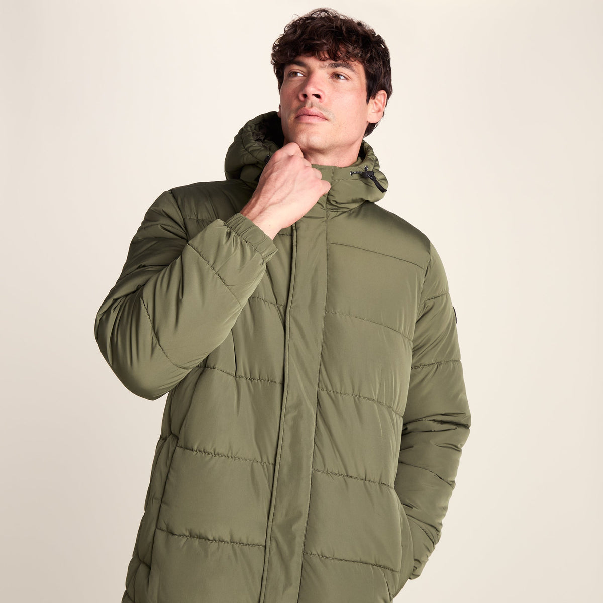 Langrick Mens Long Insulated Jacket - Khaki - Image 7