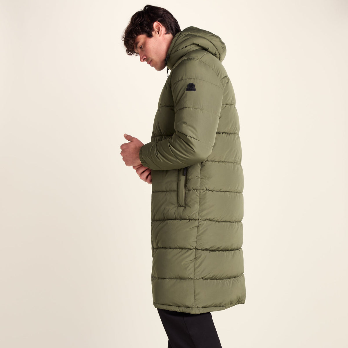 Langrick Mens Long Insulated Jacket - Khaki - Image 8