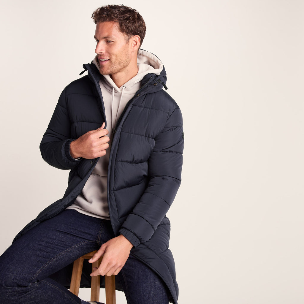 Langrick Mens Long Insulated Jacket - Dark Indigo - Image 4