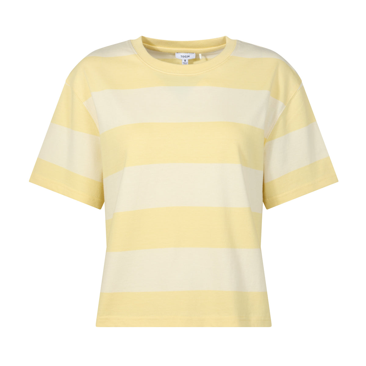 Lani Womens 100% Cotton Supersoft Boxy Fit T-Shirt - Butter Yellow Stripe - Image 7