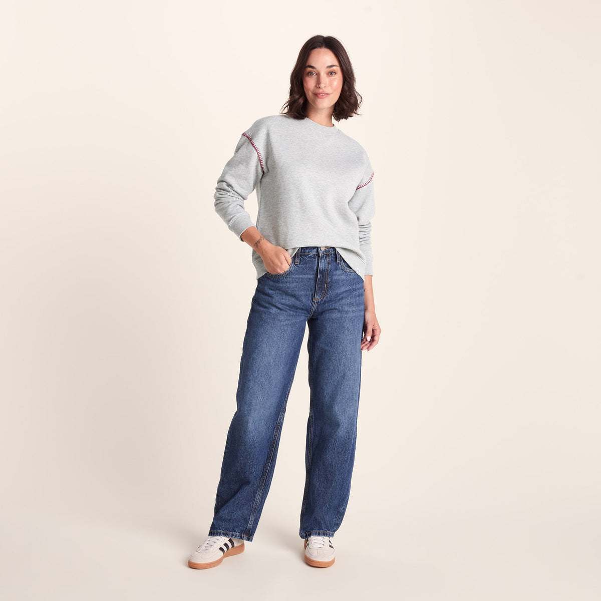 Lillia Womens Supersoft Sweat - Light Grey Marl - Image 2