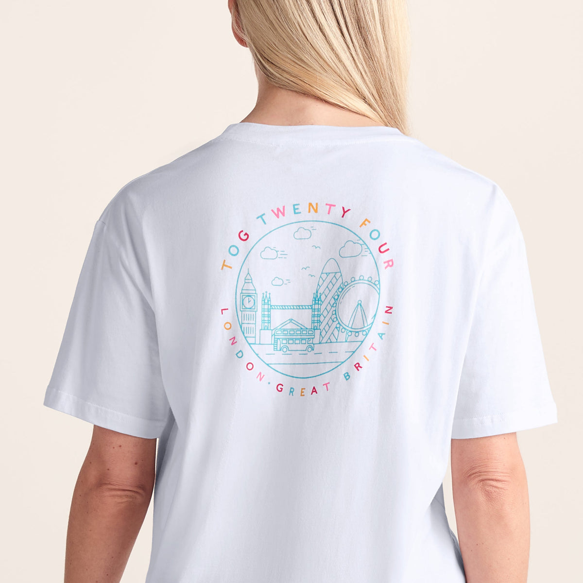 London Womens 100% Cotton Supersoft Relaxed Fit T-Shirt - Optic White - Image 5
