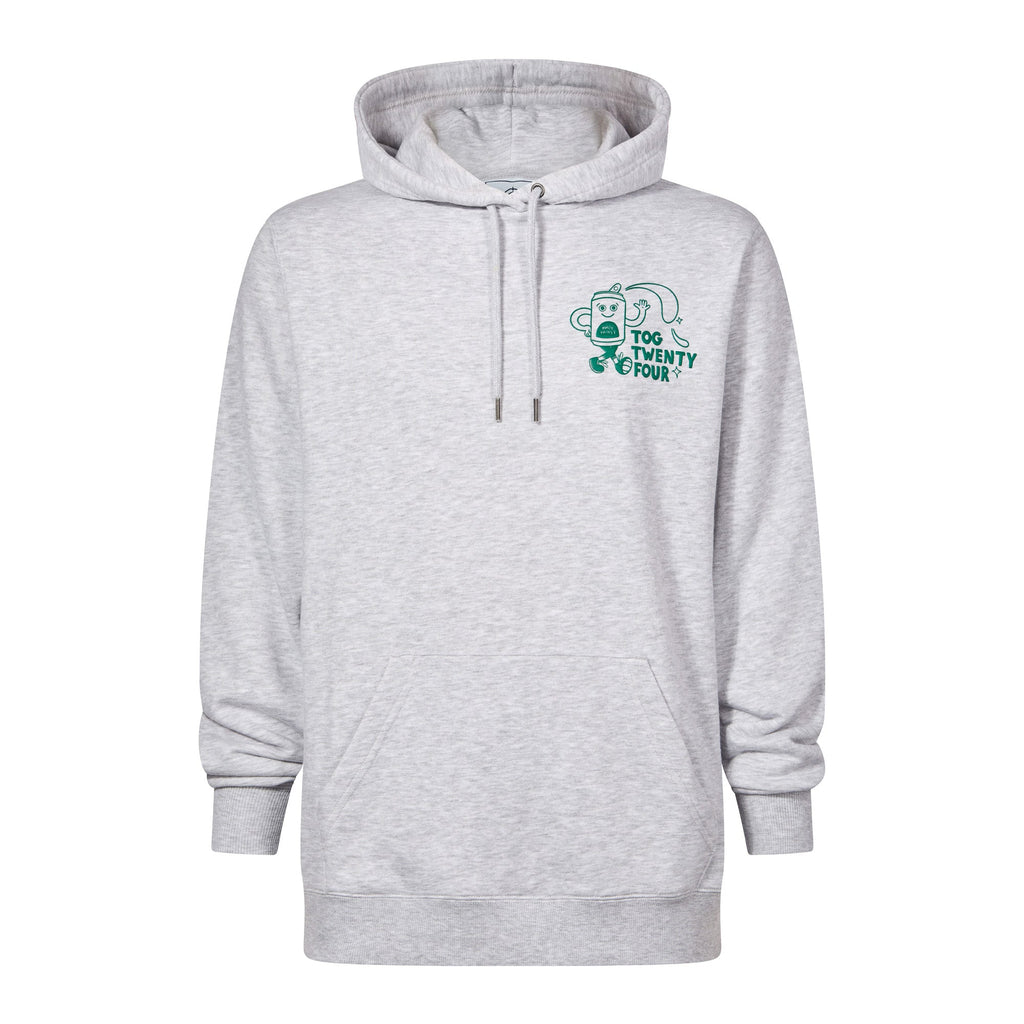 Malley Mens Relaxed Fit Supersoft Hattie Clark Hoody - Light Grey Marl - Image 8