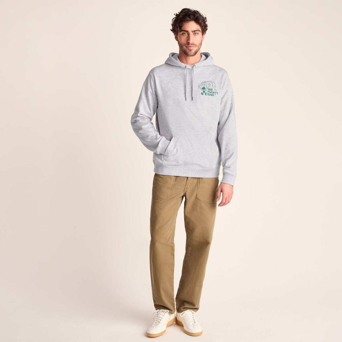 Malley Mens Relaxed Fit Supersoft Hattie Clark Hoody - Light Grey Marl - Image 3