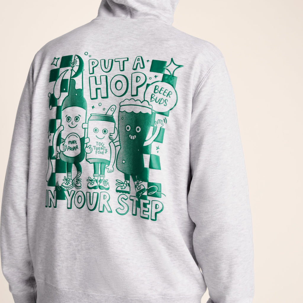 Malley Mens Relaxed Fit Supersoft Hattie Clark Hoody - Light Grey Marl - Image 7