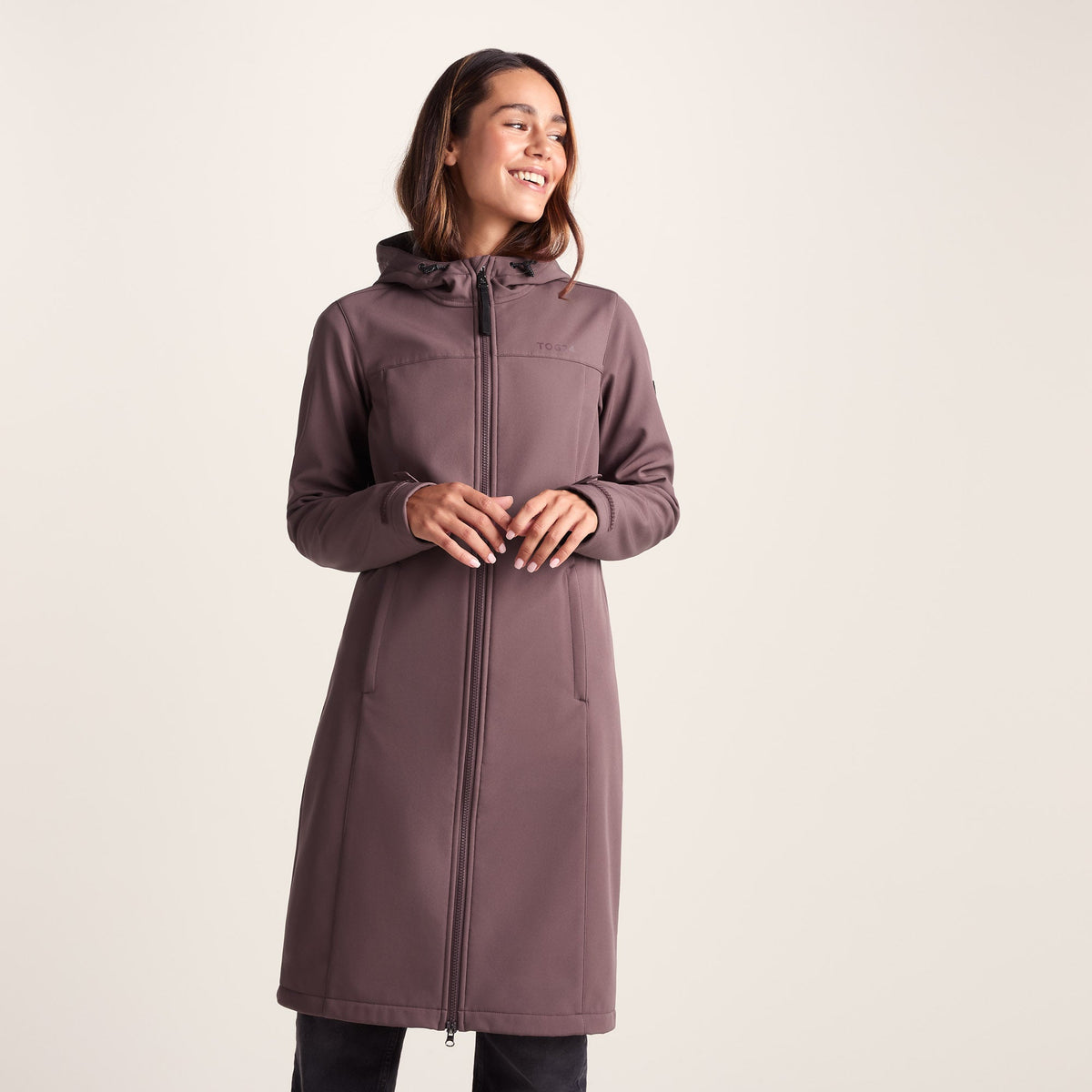 Marina Womens Long Water Resistant Softshell Jacket - Dark Mauve - Image 2