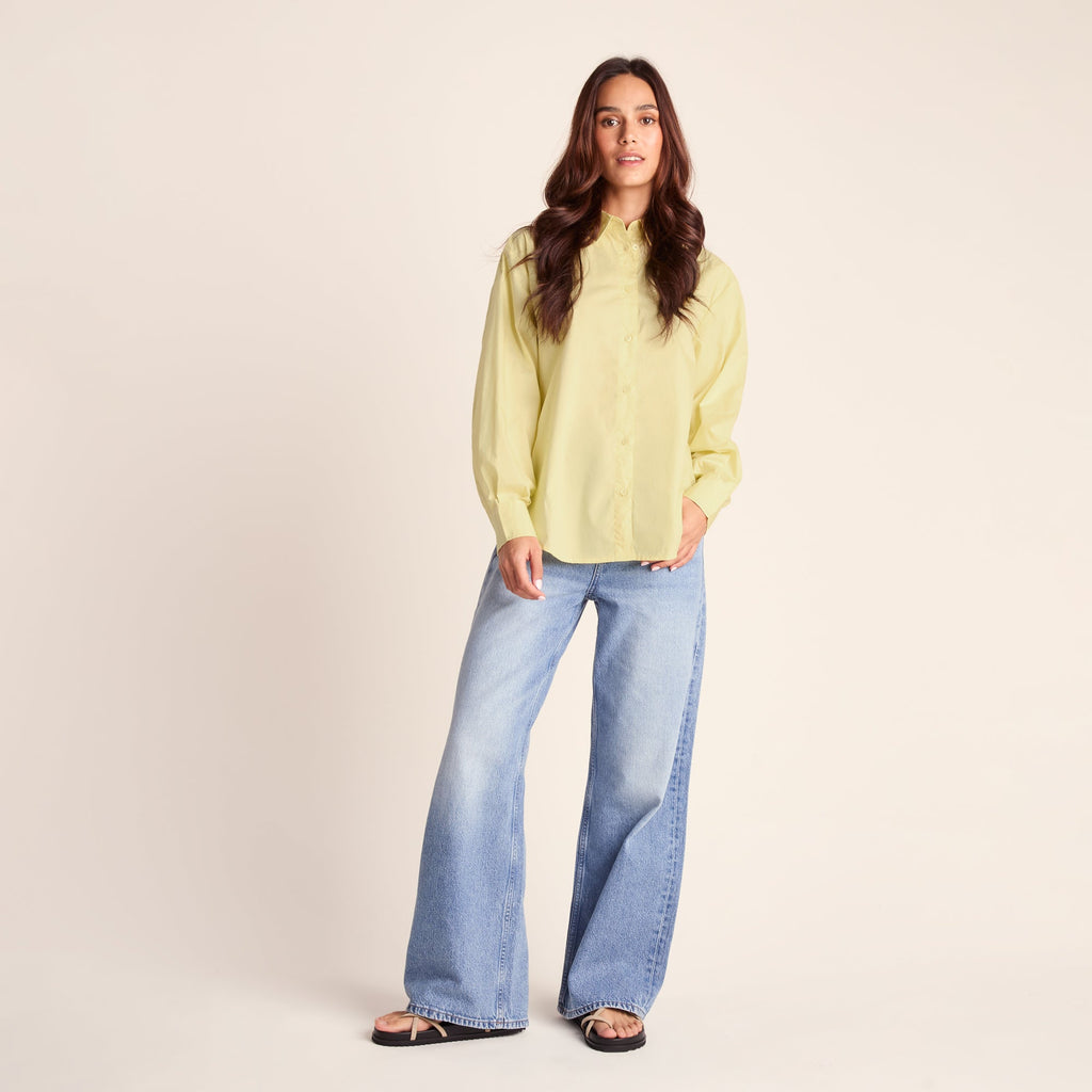 Marnie Womens 100% Cotton Oversized Shirt - Butter Yellow - Image 7