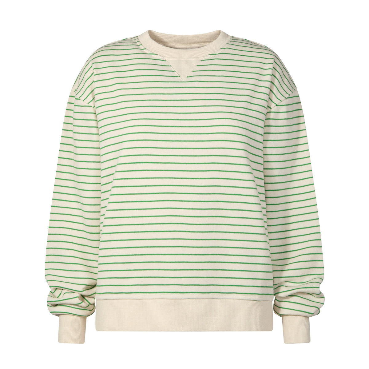 Marsella Womens Relaxed Fit Supersoft Sweat - Basil Green Stripe - Image 7