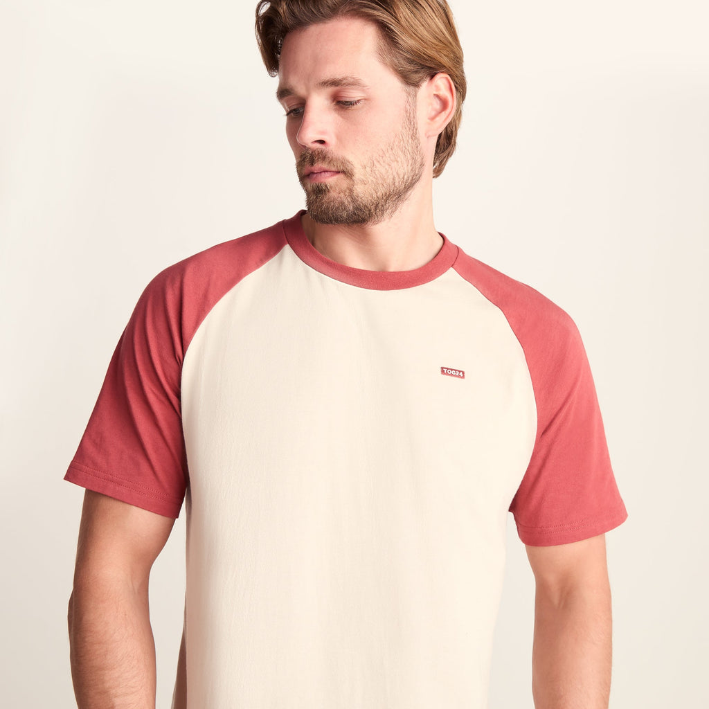 McGill Mens 100% Cotton Supersoft T-Shirt - Warm Cloud/Garnet Red - Image 5