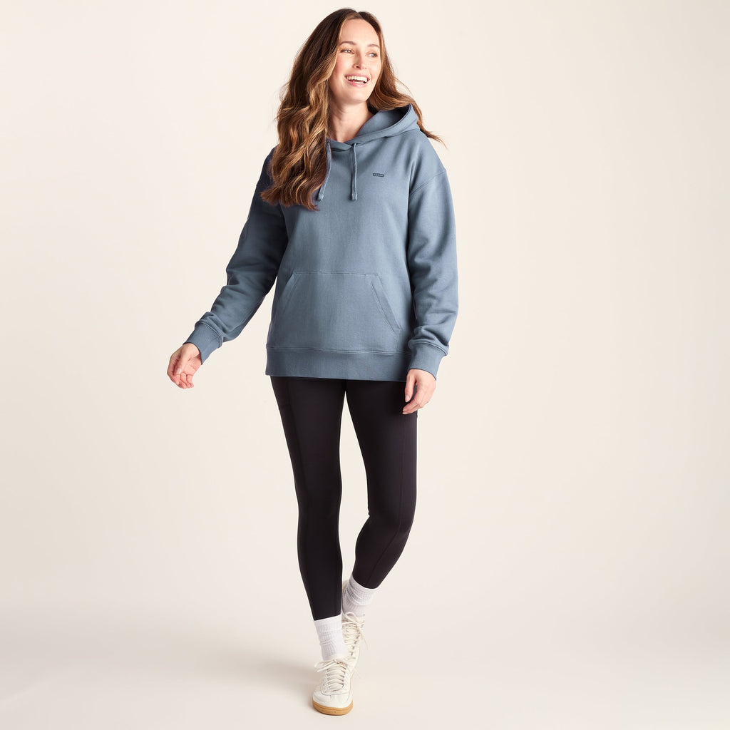 Meera Womens 100% Cotton Relaxed Fit Hoody - Smokey Blue - Image 3