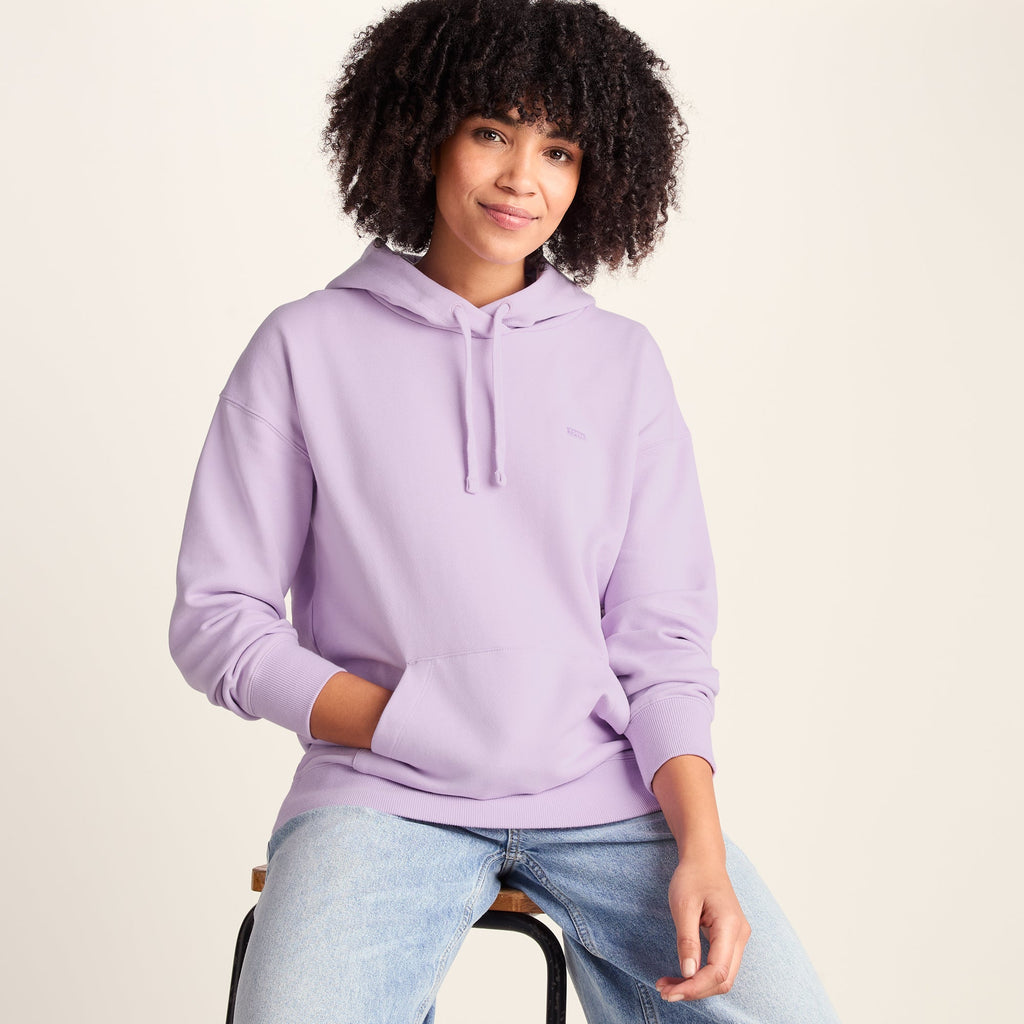 Meera Womens 100% Cotton Relaxed Fit Hoody - Lilac Blossom - Image 4