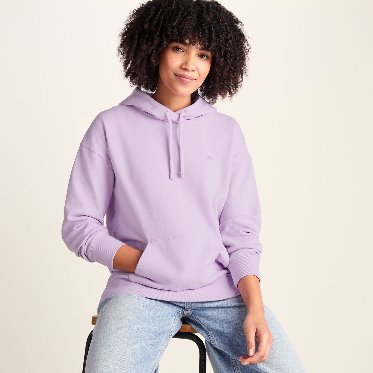 Meera Womens 100% Cotton Relaxed Fit Hoody - Lilac Blossom - Image 4