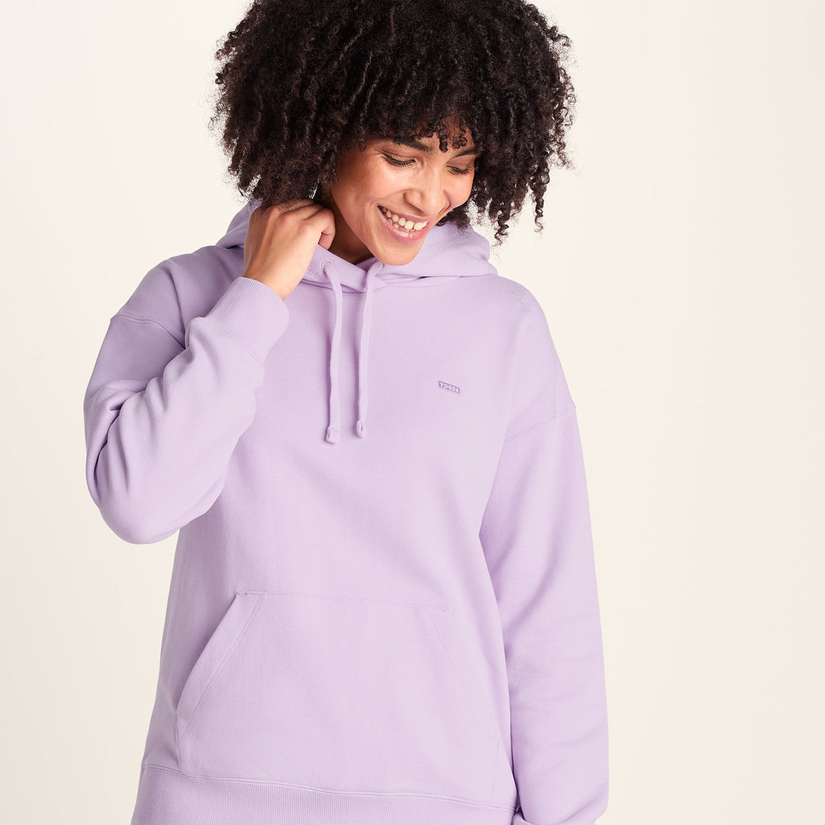 Meera Womens 100% Cotton Relaxed Fit Hoody - Lilac Blossom - Image 5