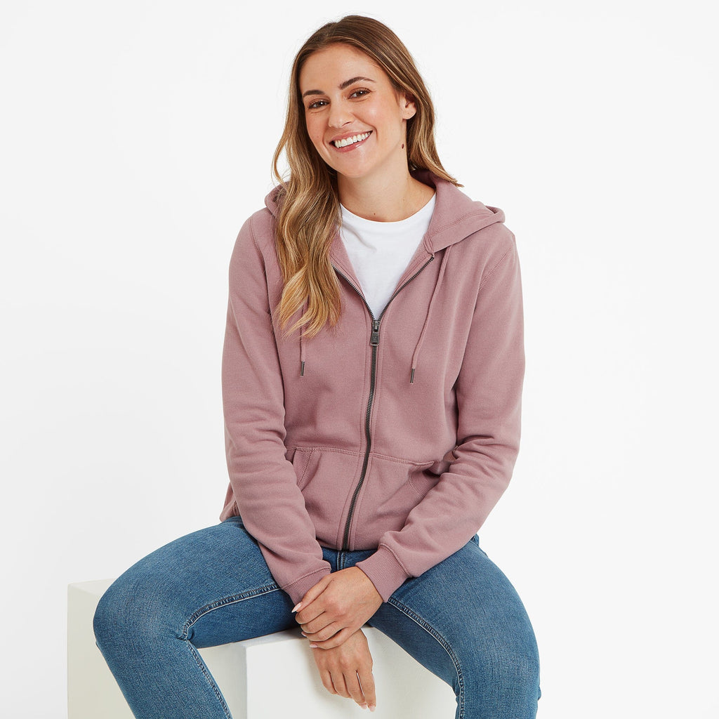 Mia Womens Supersoft Zip Hoody - Faded Pink - Image 2