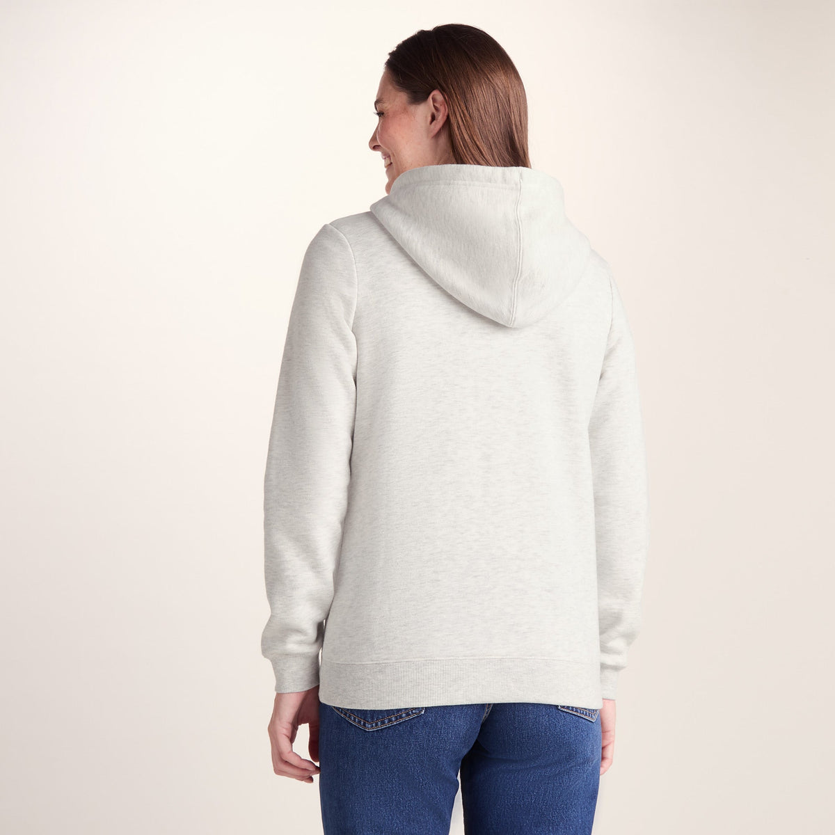 Mia Womens Supersoft Zip Hoody - Oatmeal Marl - Image 4