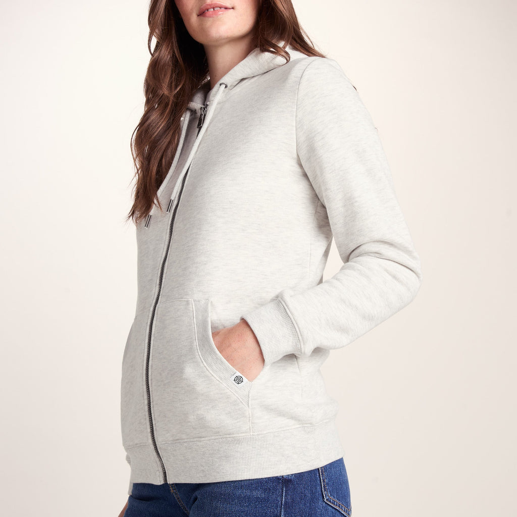Mia Womens Supersoft Zip Hoody - Oatmeal Marl - Image 3
