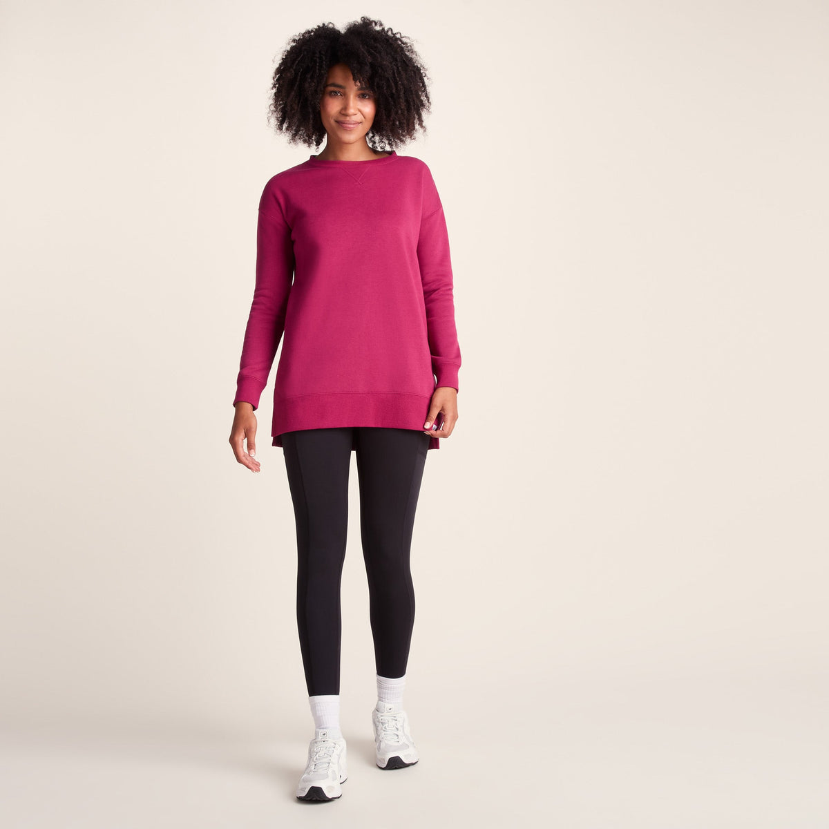 Michelle Womens Cotton Blend Sweat - Washed Burgundy - Image 2
