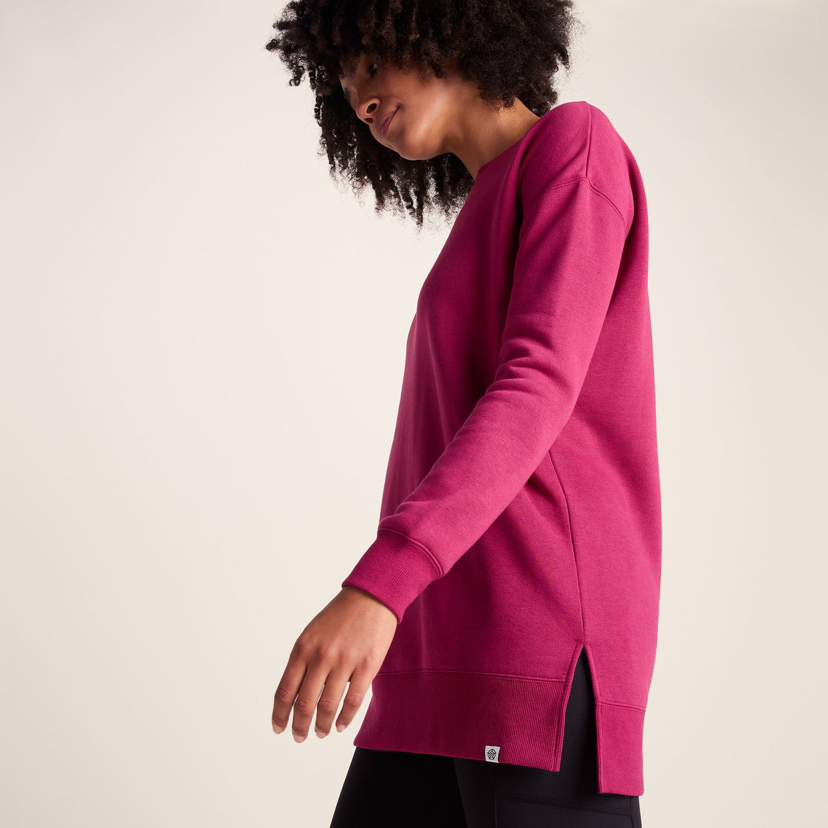 Michelle Womens Cotton Blend Sweat - Washed Burgundy - Image 5