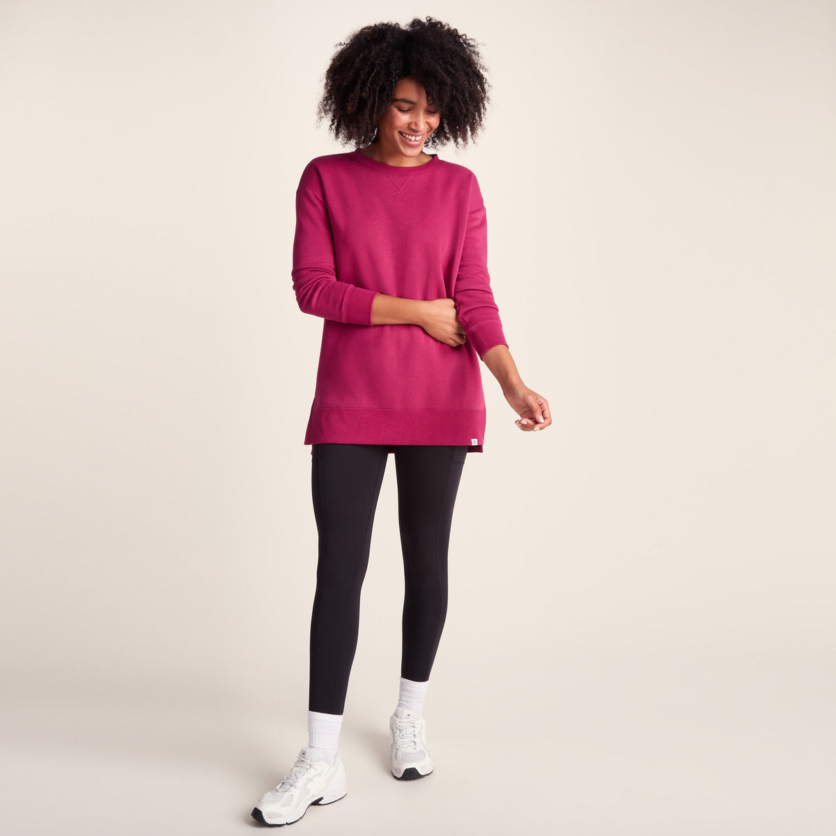 Michelle Womens Cotton Blend Sweat - Washed Burgundy - Image 6