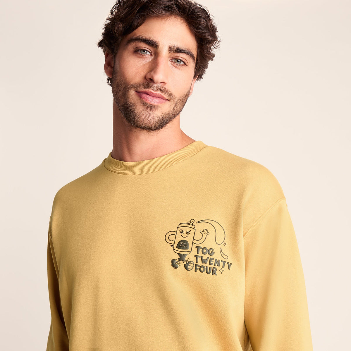 Miller Mens Relaxed Fit Supersoft Hattie Clark Sweat - Pale Amber - Image 5