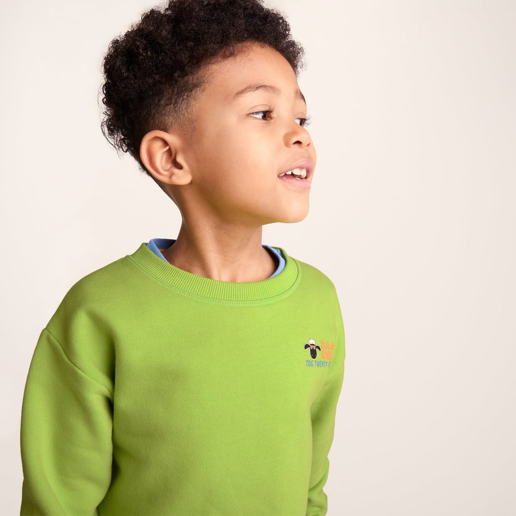 Montadale Kids Shaun the Sheep Crew Sweat - Lime Green - Image 5