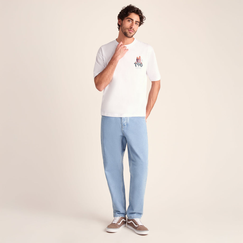 Negroni Mens Relaxed Fit 100% Cotton Supersoft Hattie Clark T-Shirt - Optic White - Image 4