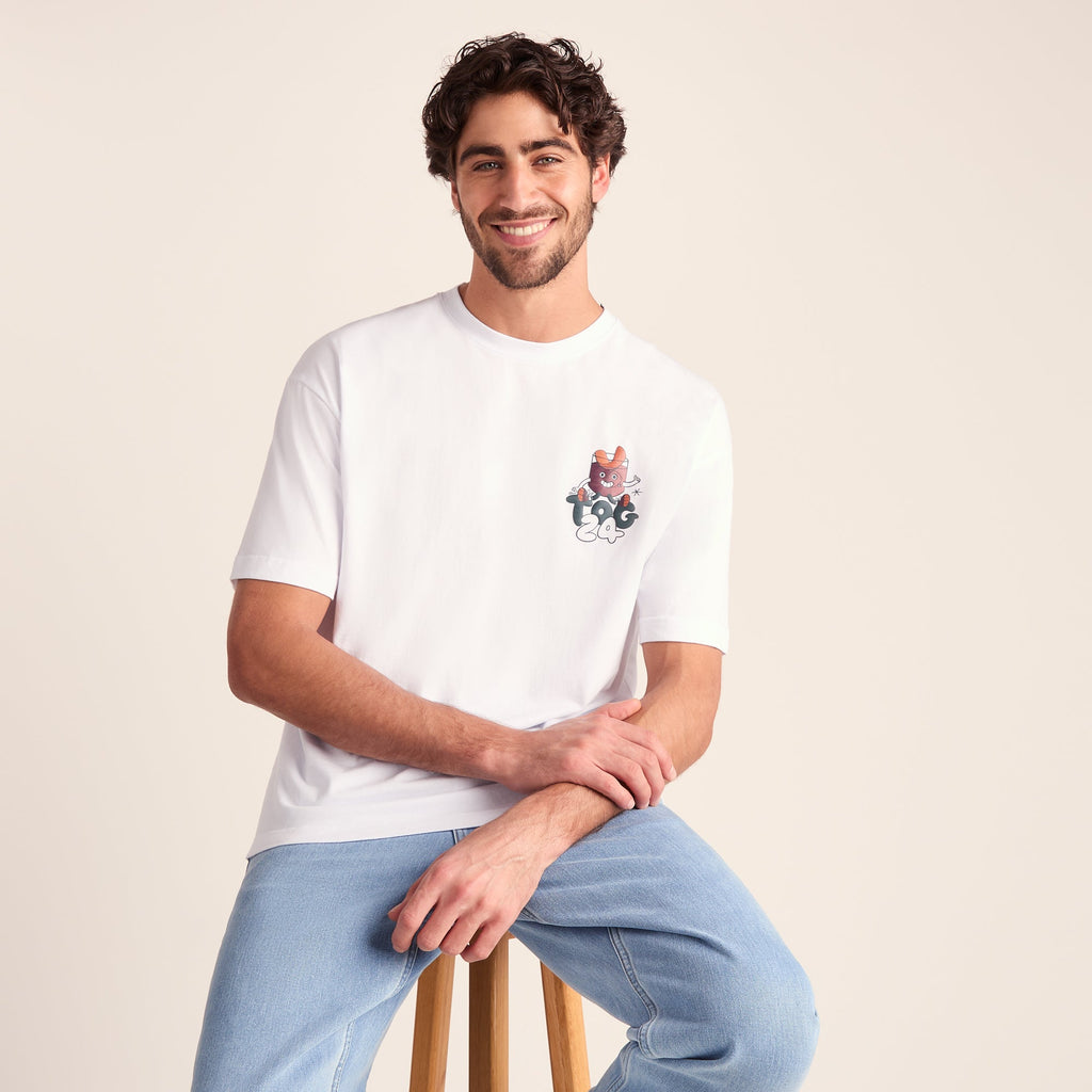 Negroni Mens Relaxed Fit 100% Cotton Supersoft Hattie Clark T-Shirt - Optic White - Image 5