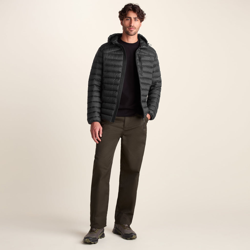 North Mens RDS Certified Down Hooded Jacket - Black - Image 2