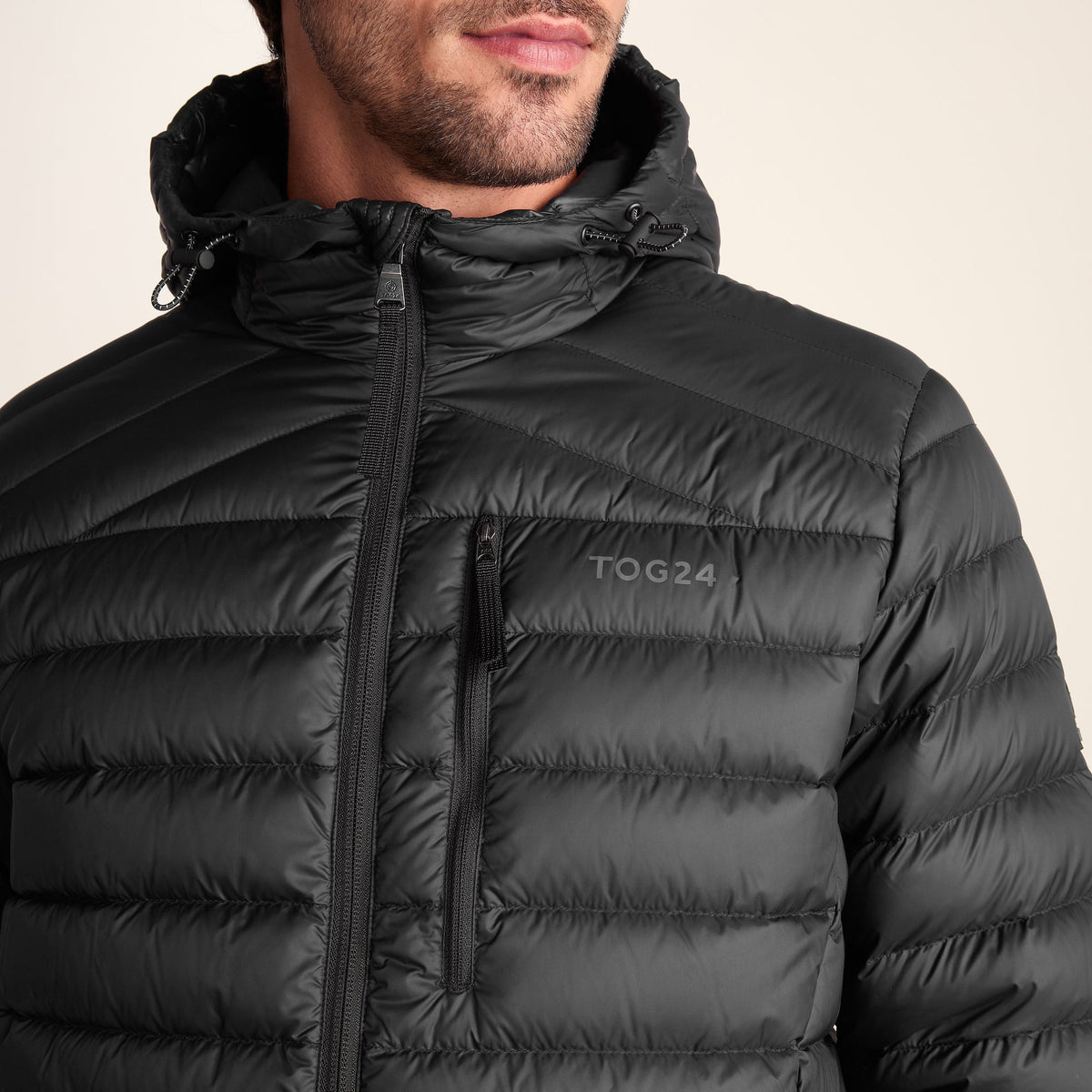 North Mens RDS Certified Down Hooded Jacket - Black - Image 6