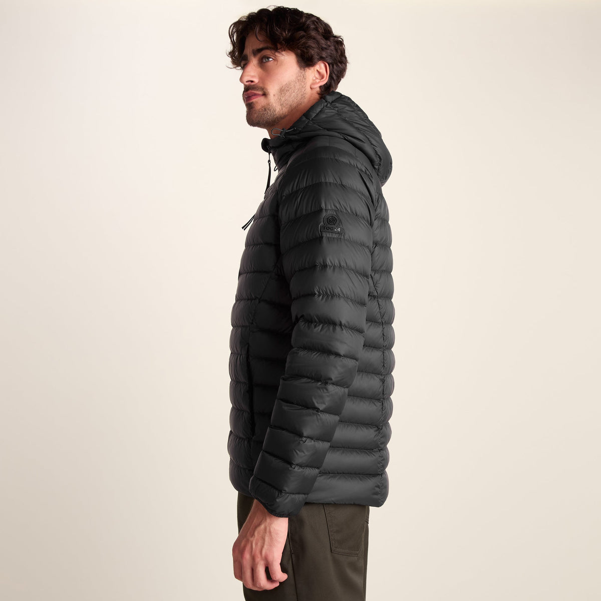North Mens RDS Certified Down Hooded Jacket - Black - Image 7