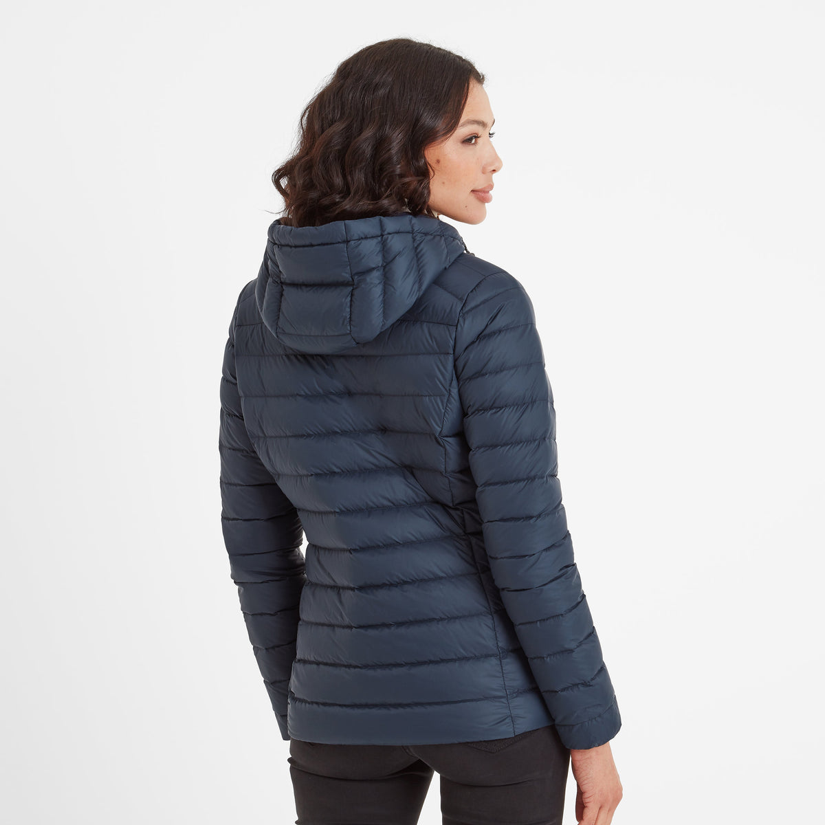 North Womens RDS Certified Down Hooded Jacket - Dark Indigo - Image 3