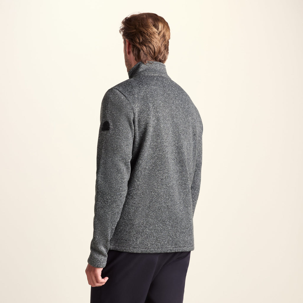 Pearson Mens Knitlook Quarter Zip Fleece - Dark Grey Marl - Image 3
