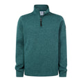 Pearson Mens Knitlook Quarter Zip Fleece - Dark Turquoise Marl - Image 8