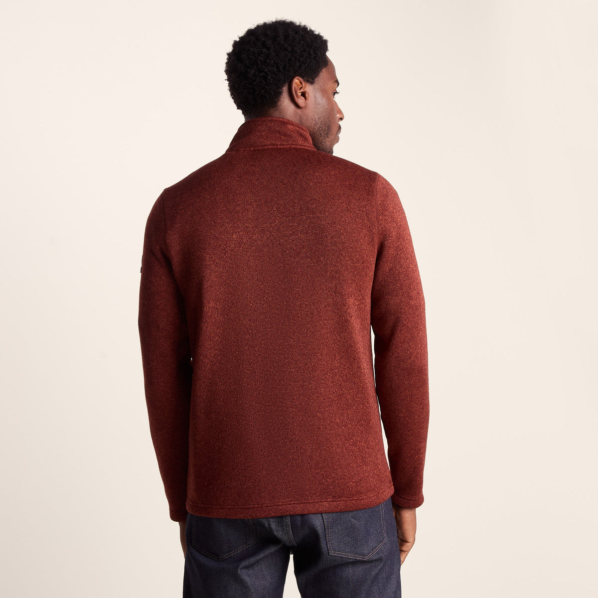 Pearson Mens Knitlook Quarter Zip Fleece - Clay Marl - Image 5