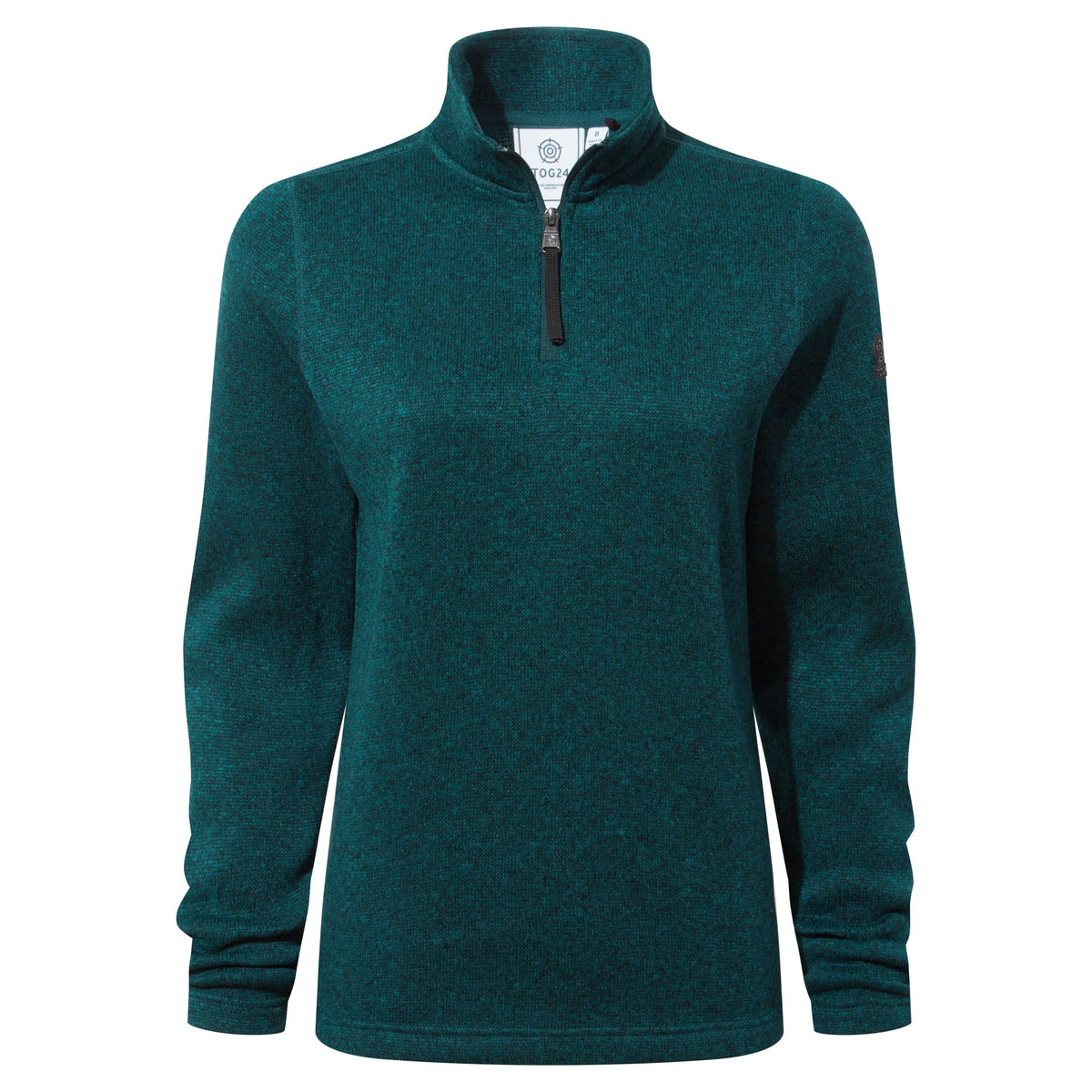 Pearson Womens Knitlook Quarter Zip Fleece - Deep Teal Marl - Image 8