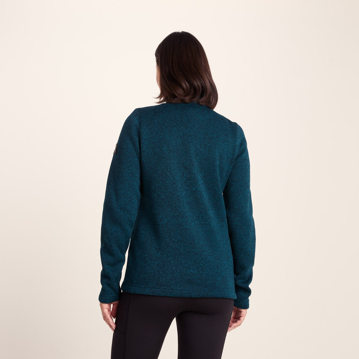 Pearson Womens Knitlook Quarter Zip Fleece - Deep Teal Marl - Image 6