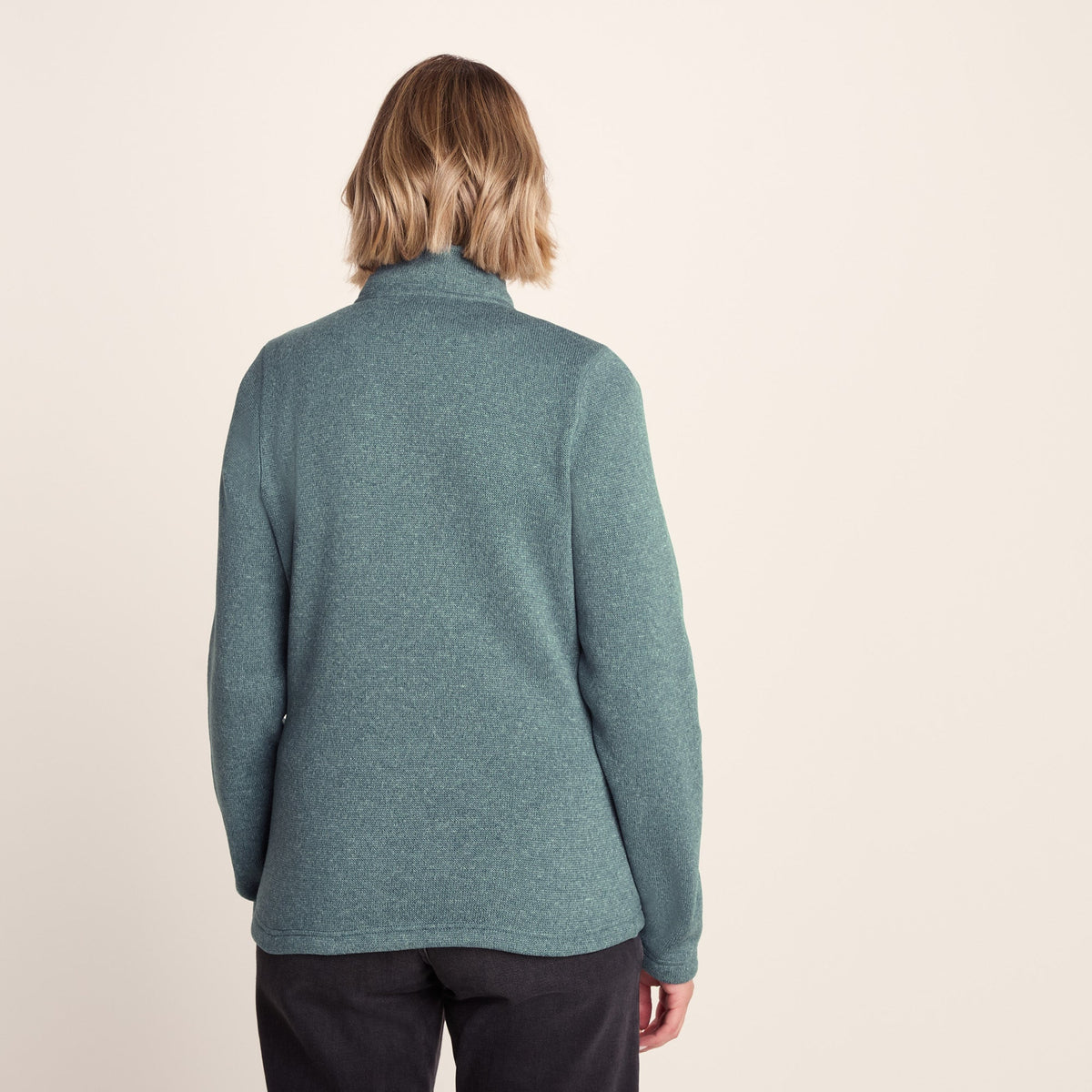 Pearson Womens Knitlook Quarter Zip Fleece - Mist Grey Marl - Image 5