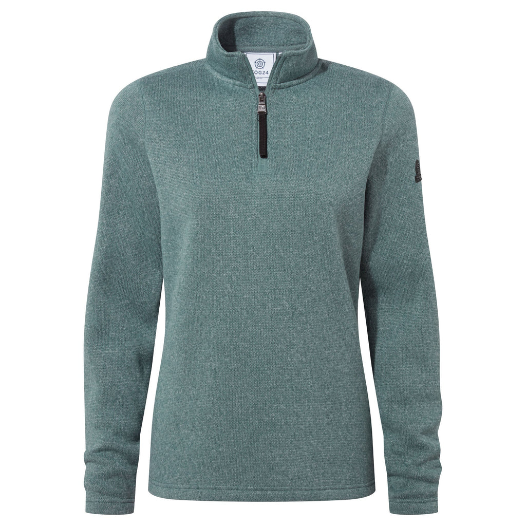 Pearson Womens Knitlook Quarter Zip Fleece - Mist Grey Marl - Image 9