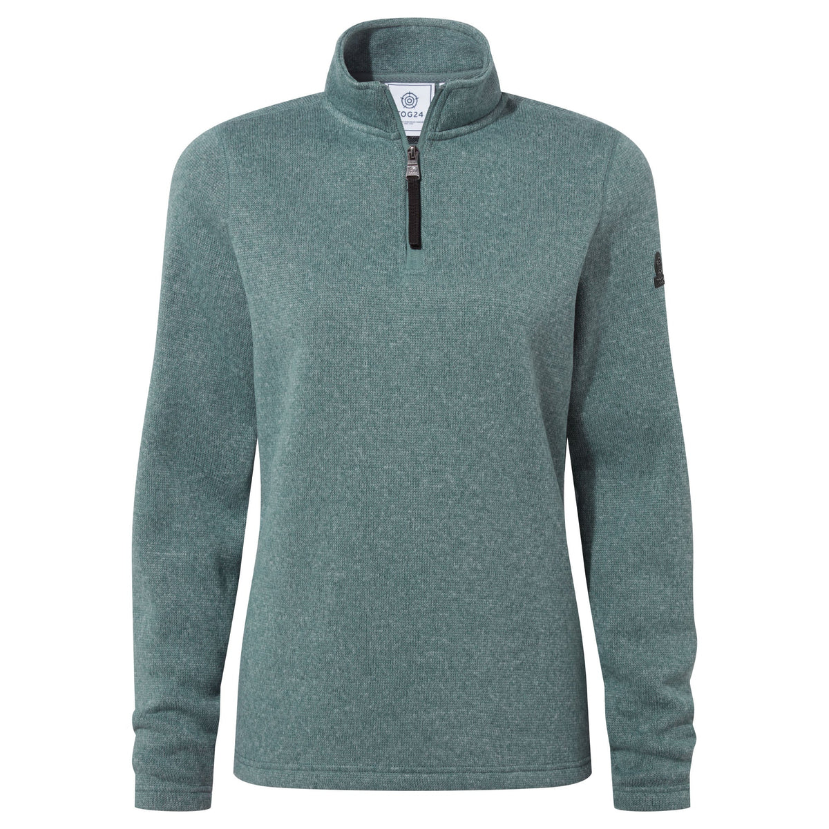 Pearson Womens Knitlook Quarter Zip Fleece - Mist Grey Marl - Image 9