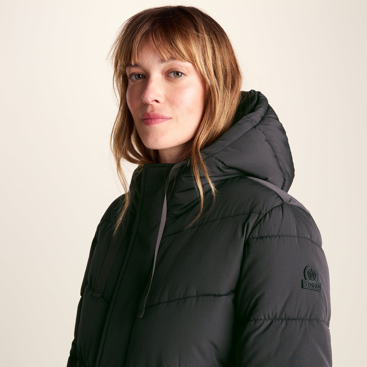 Raleigh Womens Long Insulated Jacket - Washed Black - Image 7