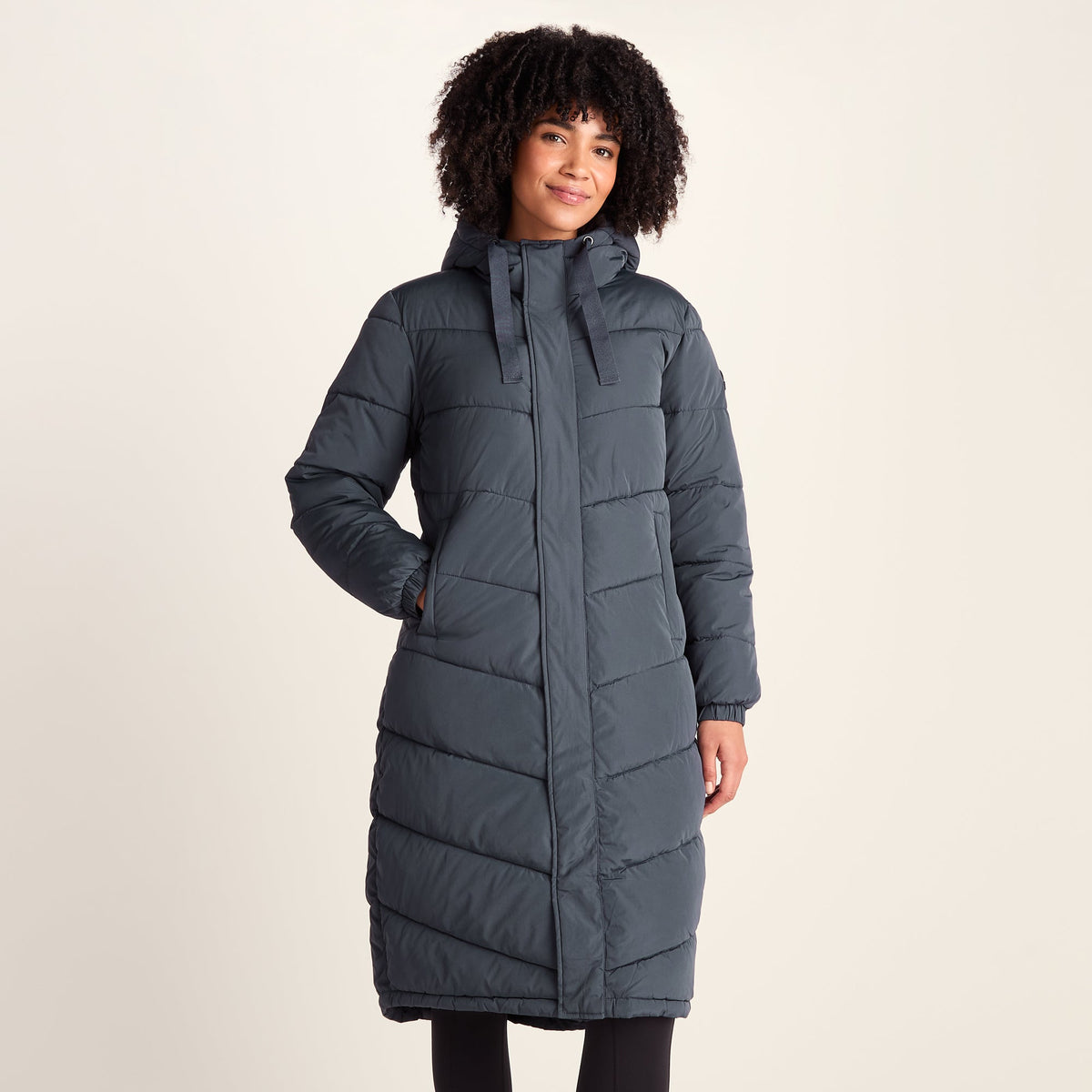 Raleigh Womens Long Insulated Jacket - Washed Blue - Image 3