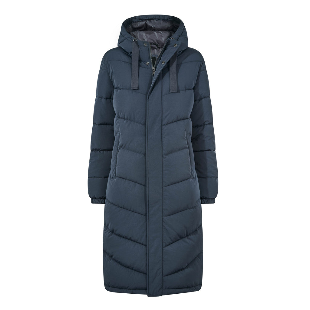 Raleigh Womens Long Insulated Jacket - Washed Blue - Image 9