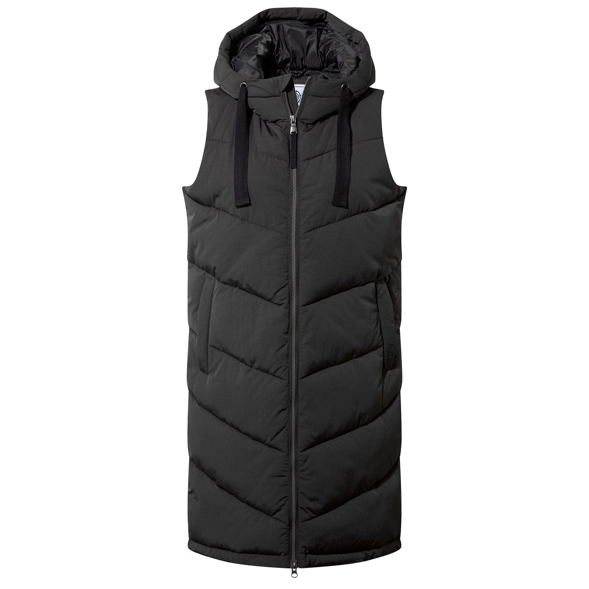 Ranskill Womens Long Insulated Gilet - Washed Black - Image 7