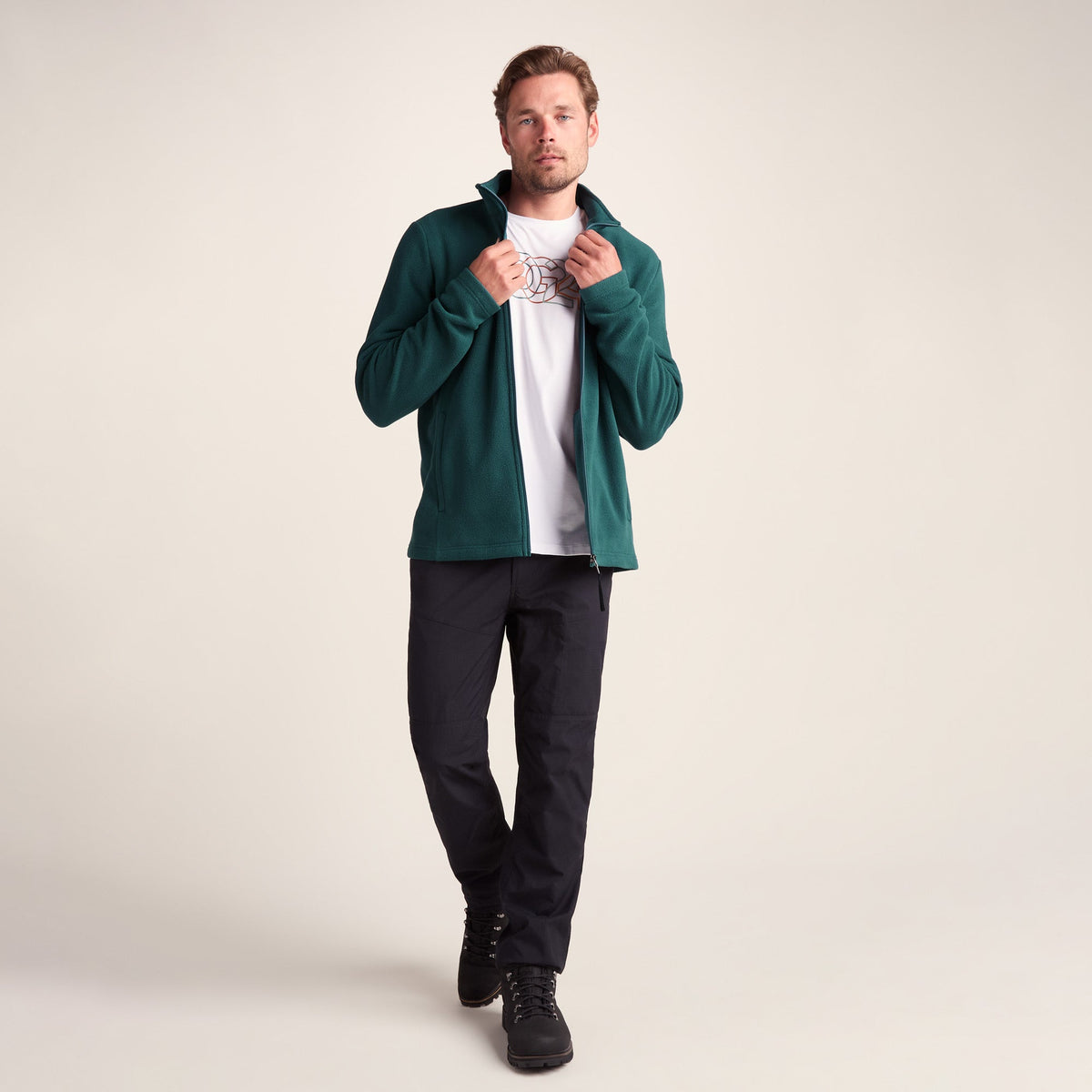 Revive Mens Fleece Jacket - Dark Turquoise - Image 6