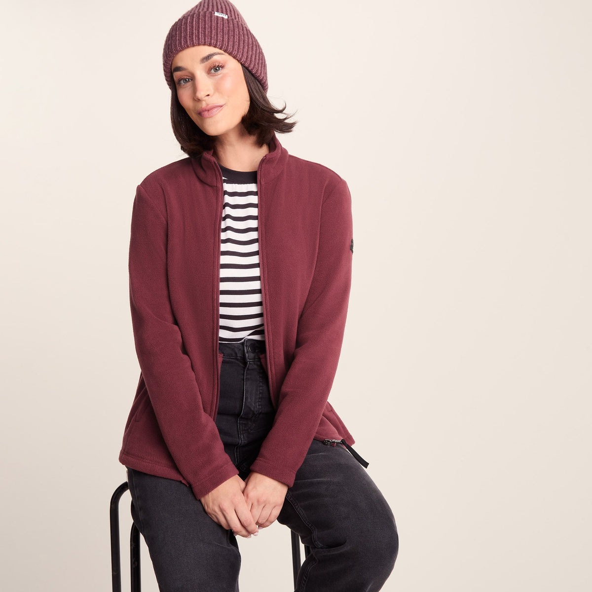 Revive Womens Fleece Jacket - Burgundy - Image 5