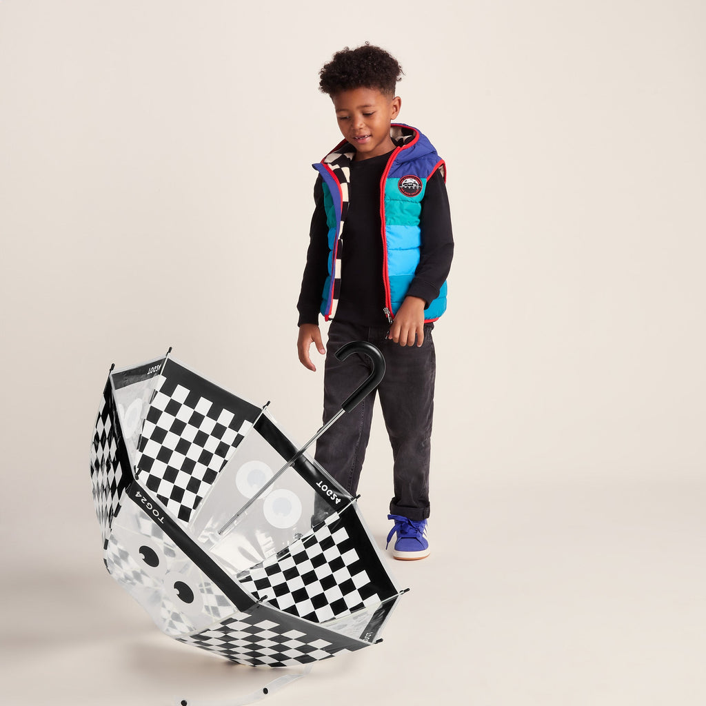 Romney Kids Shaun the Sheep Umbrella - Black White Checkerboard - Image 3